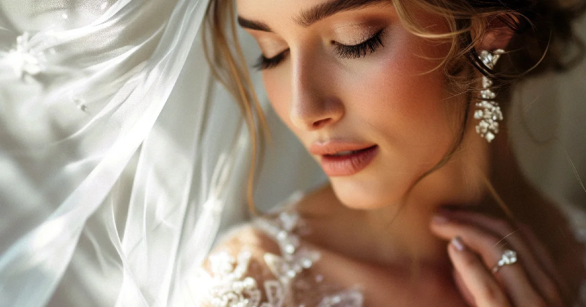 Elegant Bridal Hair and Makeup Look Before the Wedding by Mora Salon in Cherry Hill, New Jersey